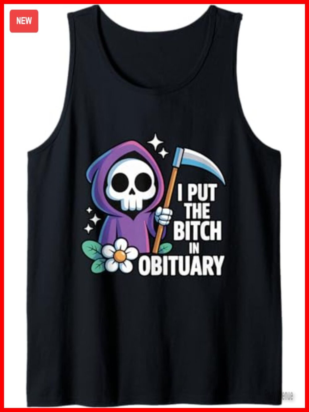 Grim Reaper Obituary Pun Pastel Goth Tank Top - Sarcastic Humor Tee